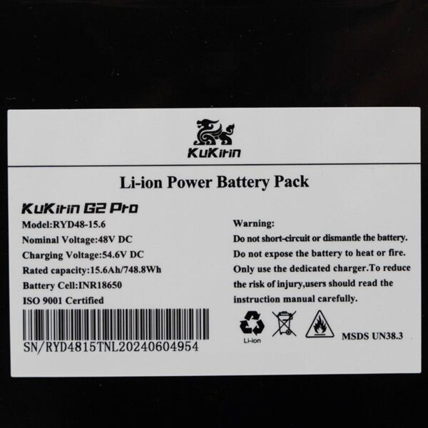 Kukirin G2PRO Li-ion aku 48V15.6Ah - Image 4
